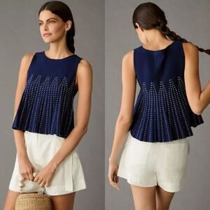 Womens Maeve Anthropologie Structured Swing Sweater Tank Crisp Cuts Size XL NWT